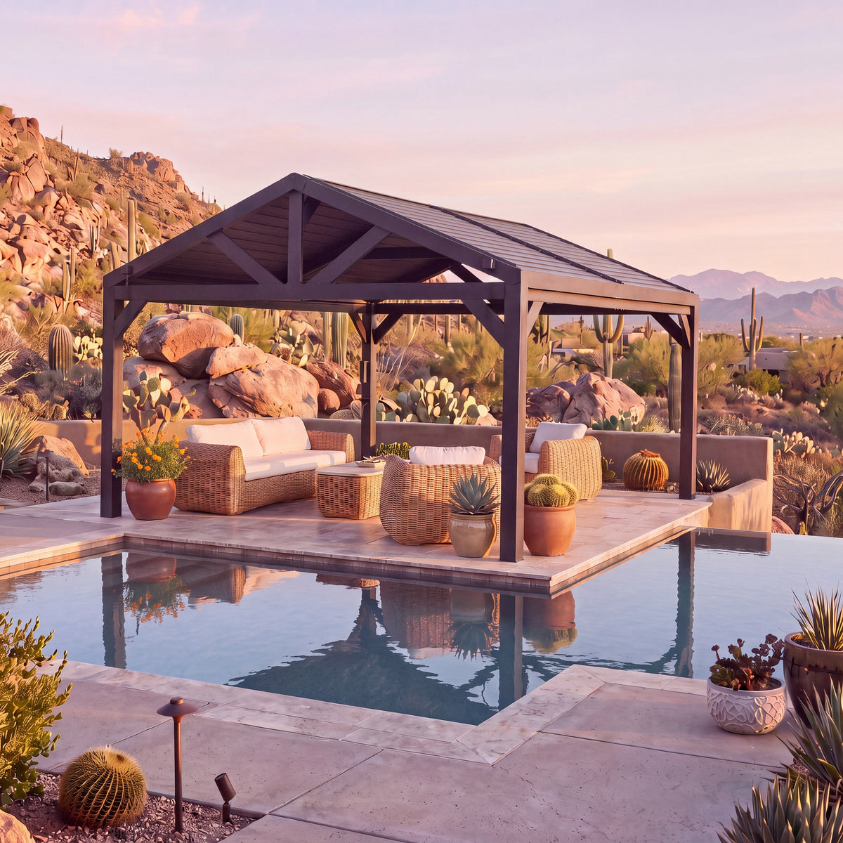 Ridgeline 14x14 – Pergola en acier à lames orientables