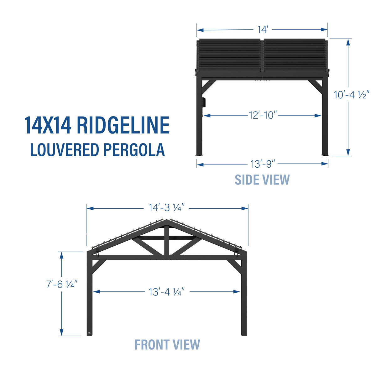 Ridgeline 14x14 – Pergola en acier à lames orientables