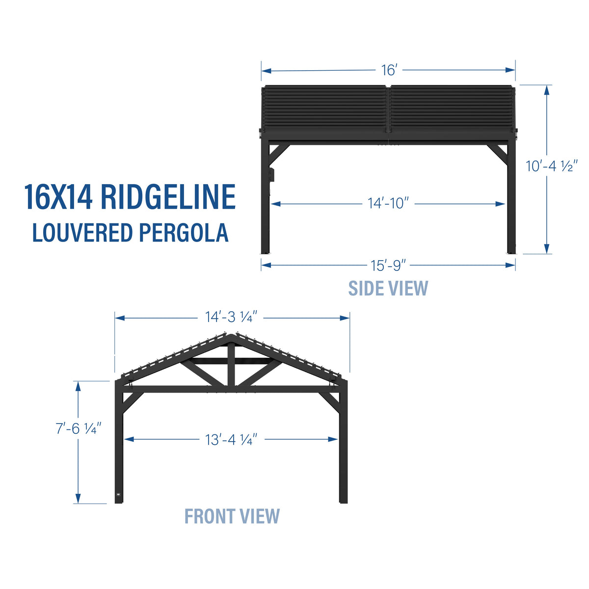 Ridgeline 16x14 – Pergola en acier à lames orientables