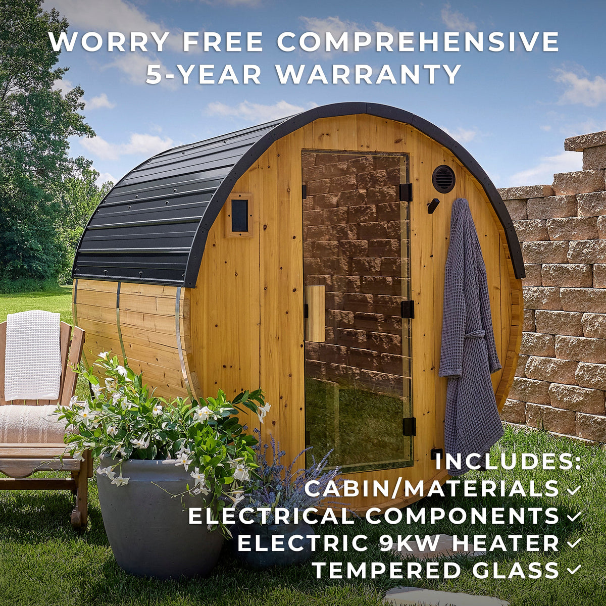 Paxton – Sauna tonneau extérieur, 2-4 personnes