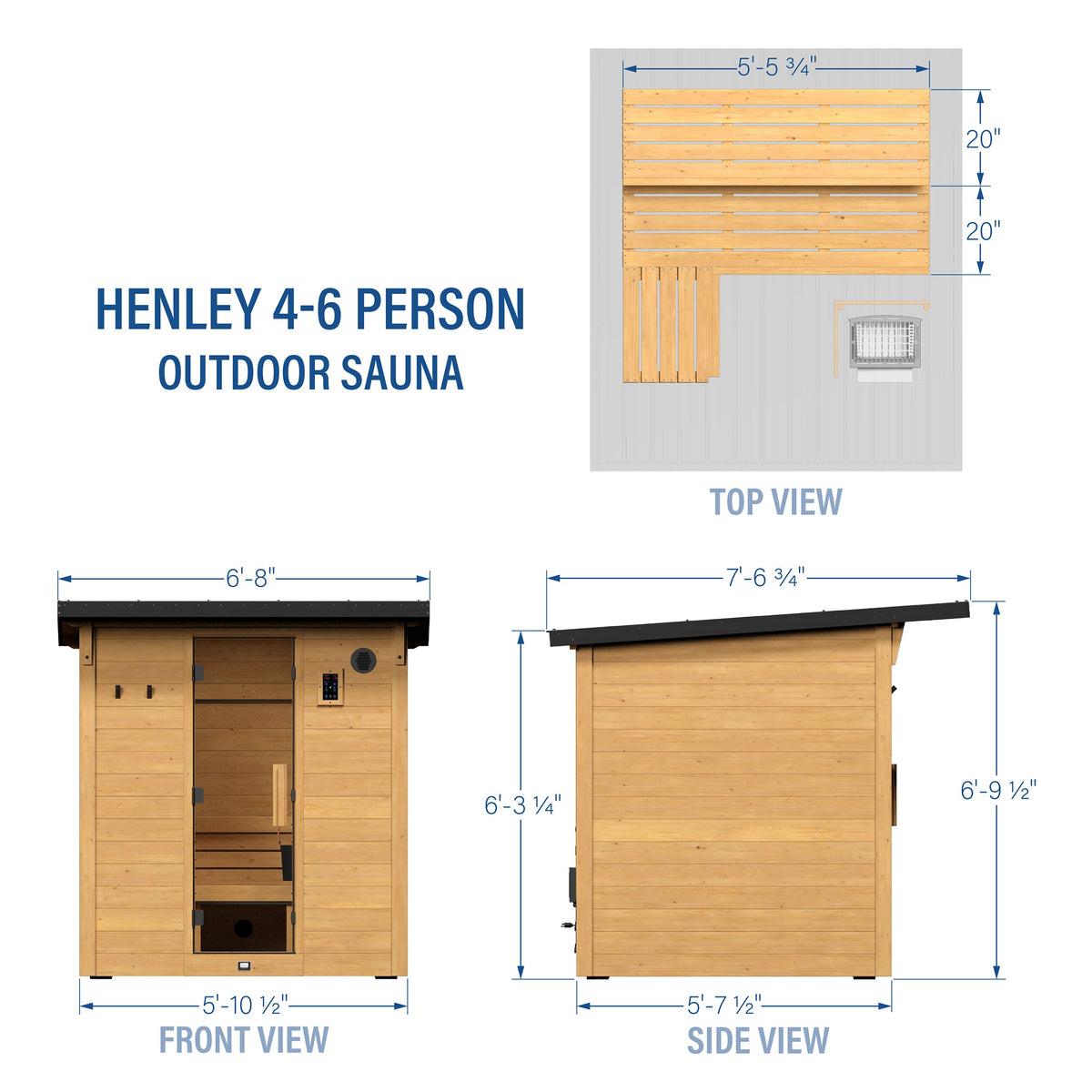 Henley – Sauna cabine extérieur, 4-6 personnes