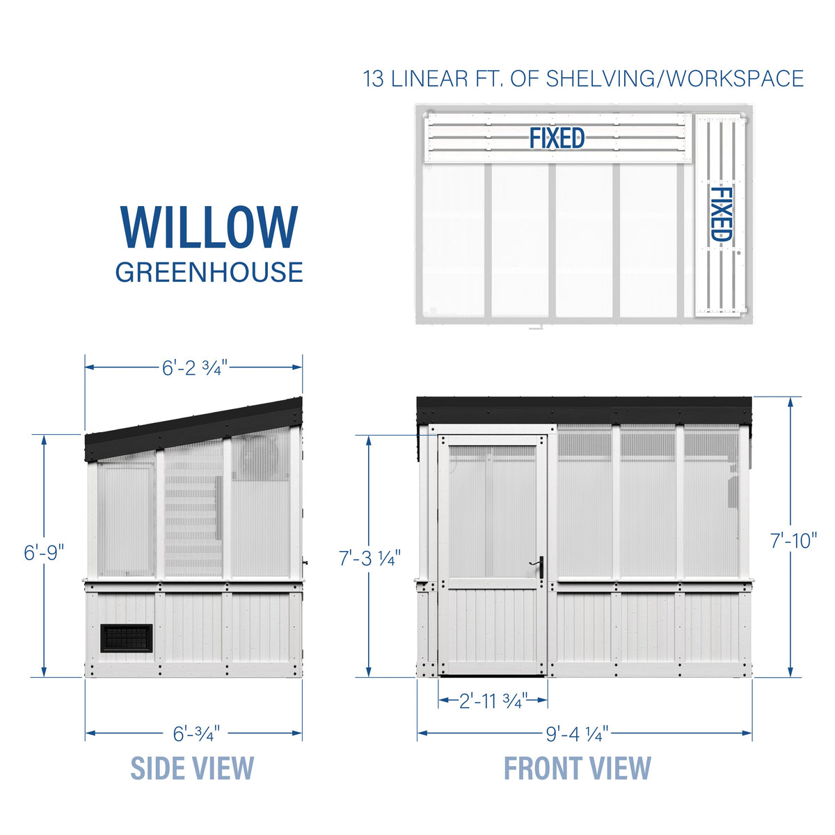 Willow 9x6 – Serre, blanche