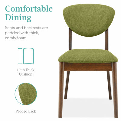 5 Pièces Wooden Mid-Century Modern Dining Set w/ 4 Chairs, Padded Seat & Back - Best Choice Products