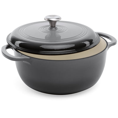 Cast-Iron Dutch Oven Kitchen Cookware w/ Enamel, Handles - 6qt - Best Choice Products