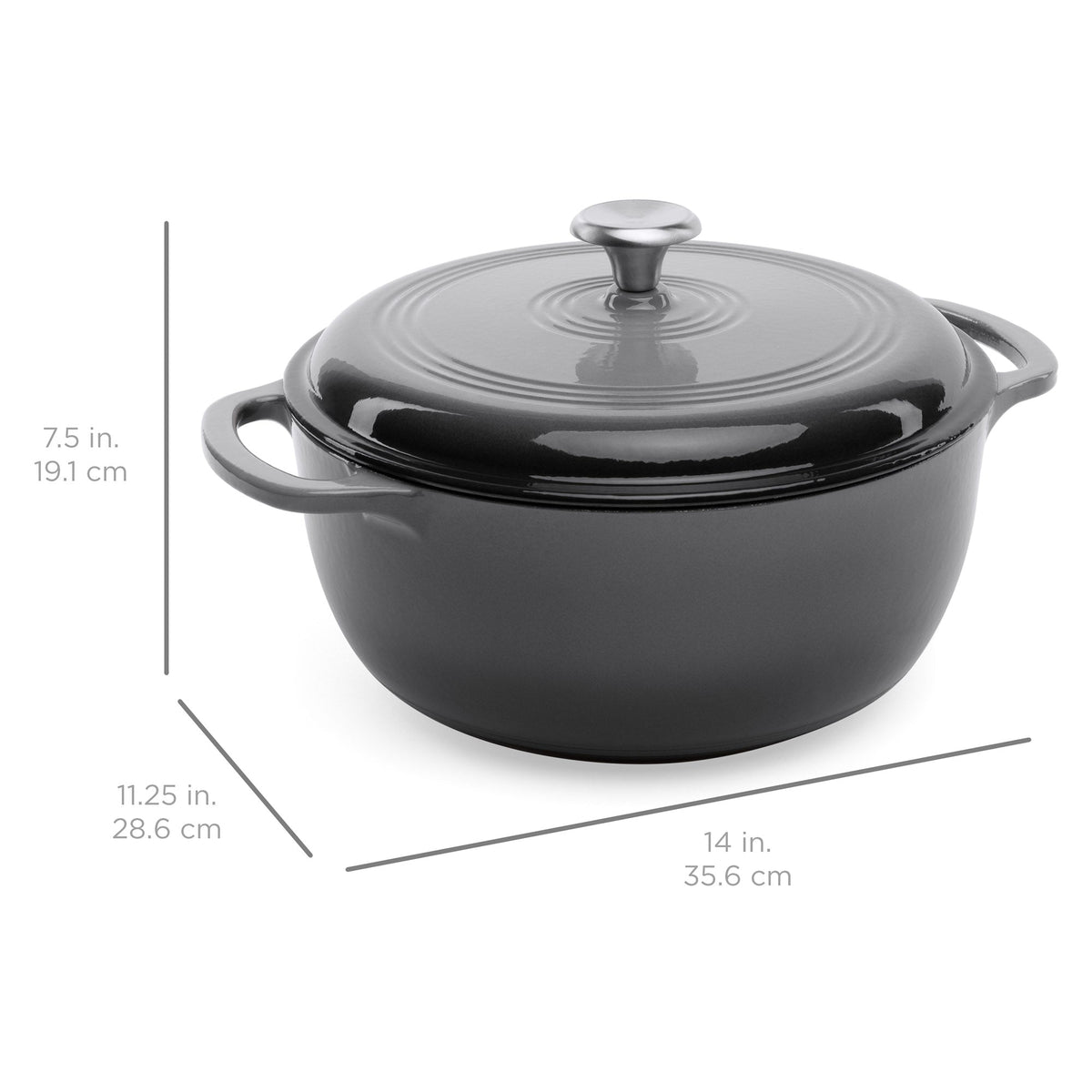 Cast-Iron Dutch Oven Kitchen Cookware w/ Enamel, Handles - 6qt - Best Choice Products