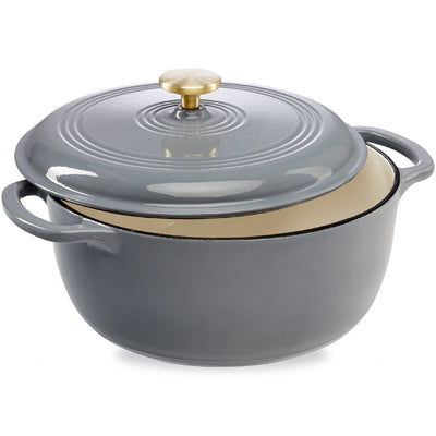 Cast-Iron Dutch Oven Kitchen Cookware w/ Enamel, Handles - 6qt - Best Choice Products