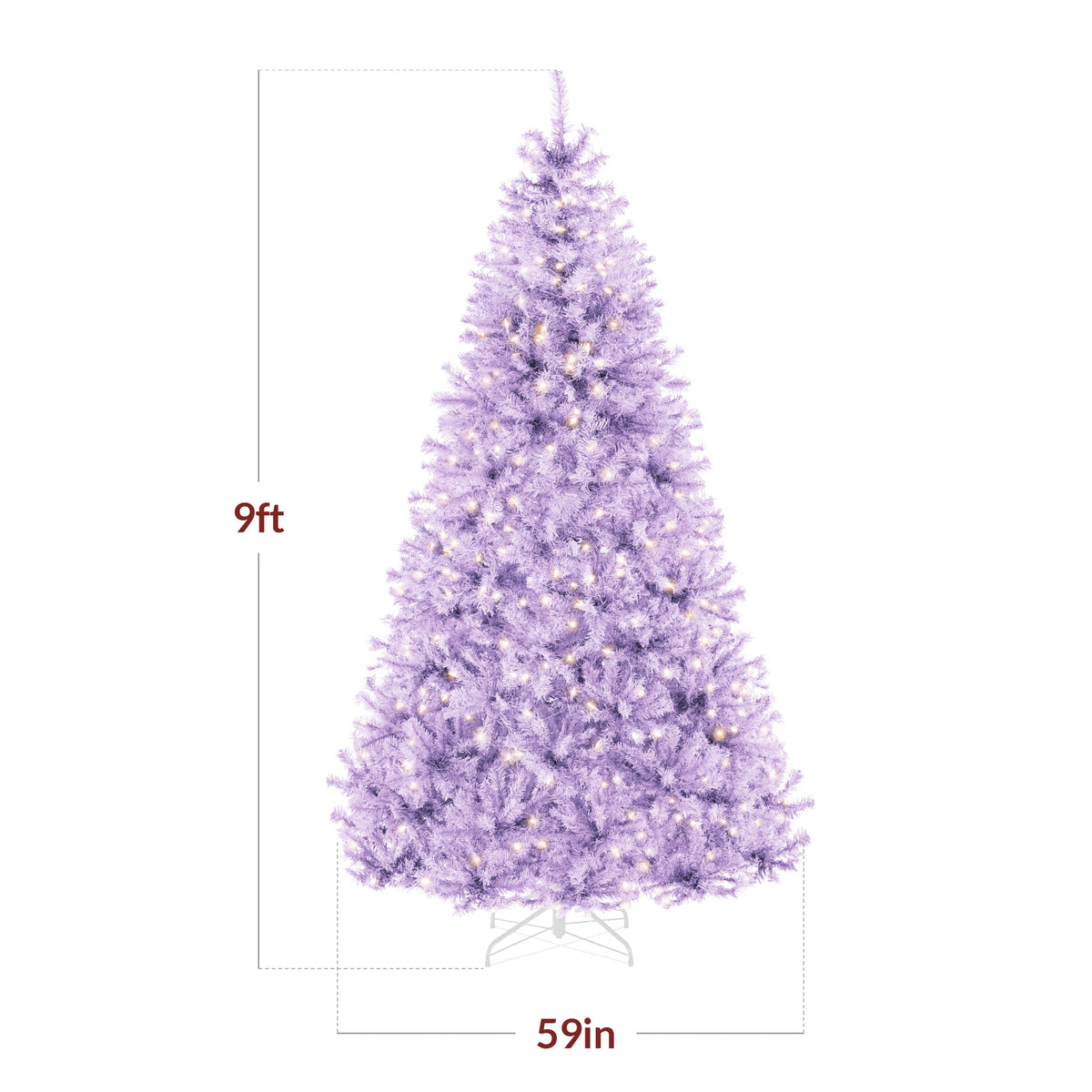 Pre-Lit Artificial Lavender Christmas Tree w/ Incandescent Lights - Best Choice Products