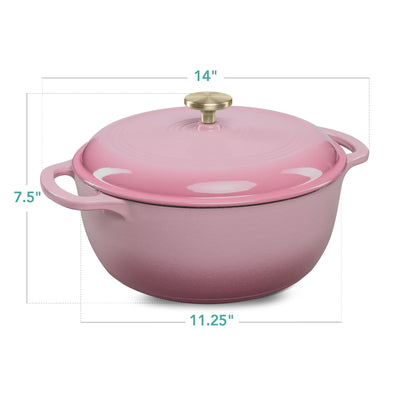 Cast-Iron Dutch Oven Kitchen Cookware w/ Enamel, Handles - 6qt - Best Choice Products