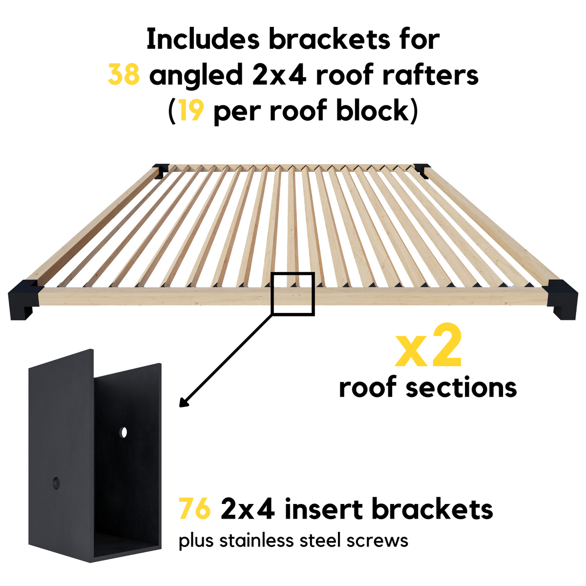 Kit de supports pour construire une pergola autoportante en bois de charpente