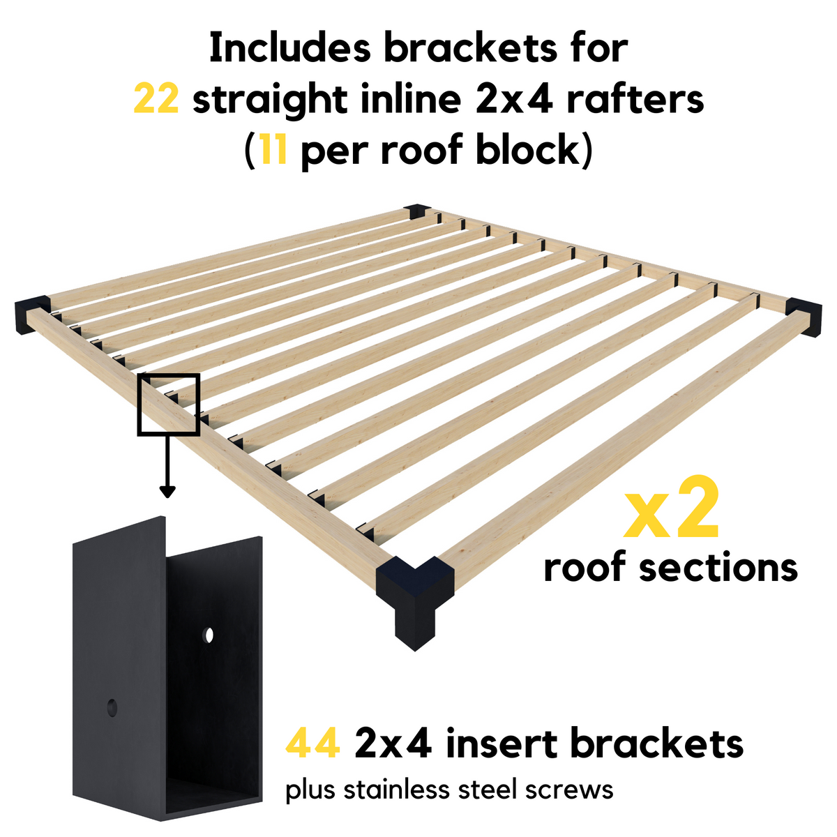 Kit pour pergola en acier et bois