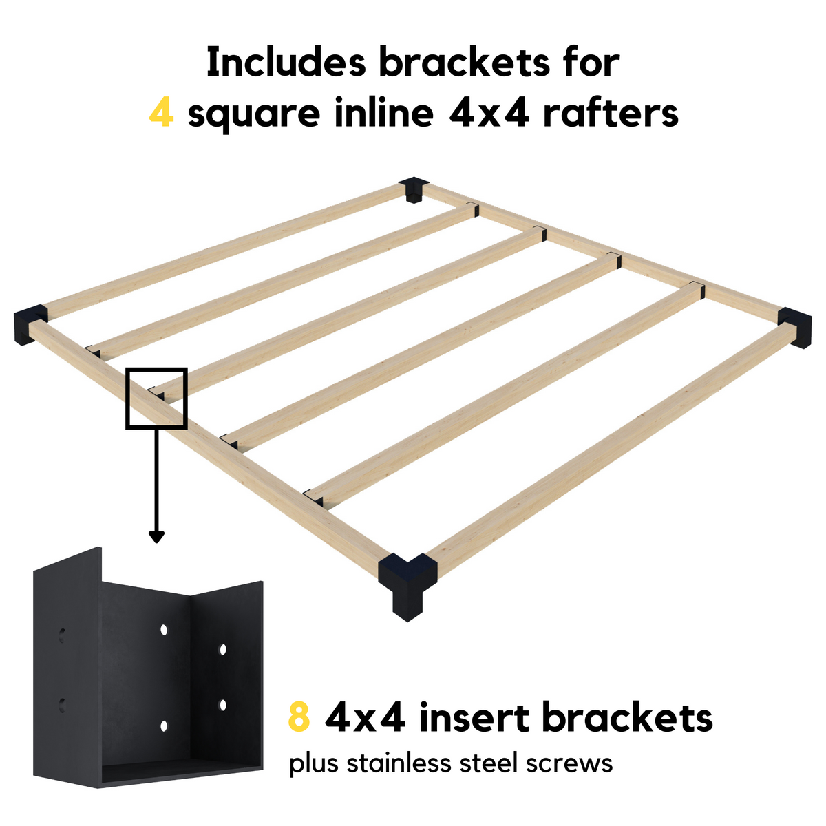 Kit de supports pour pergola moderne en bois
