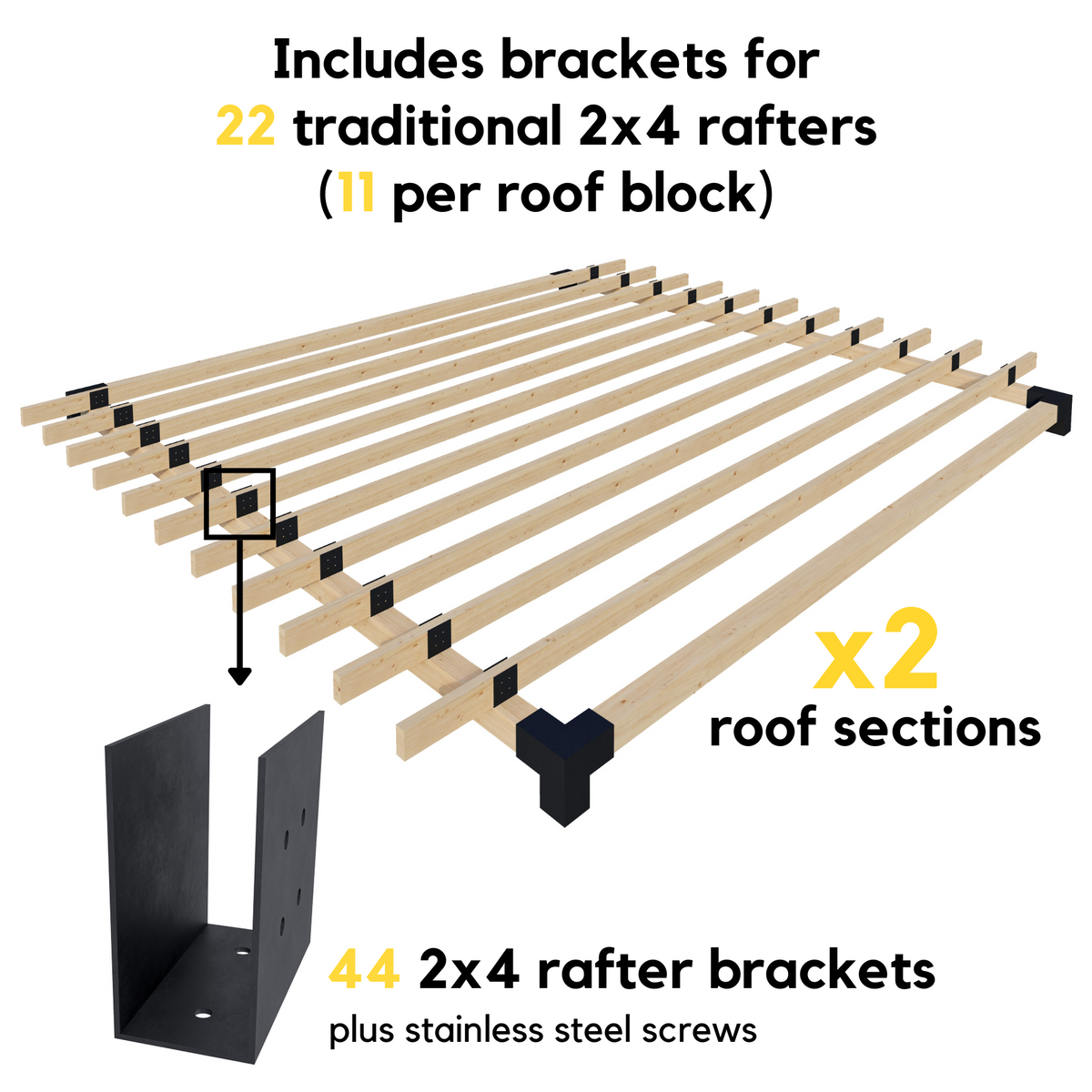 Kit pour pergola autoportante avec paroi