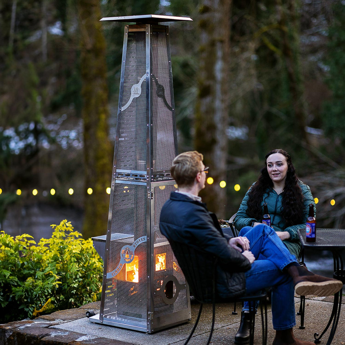 Timber Stoves Lil’ Timber – Chauffage de terrasse Stainless avec cage de sécurité Elite