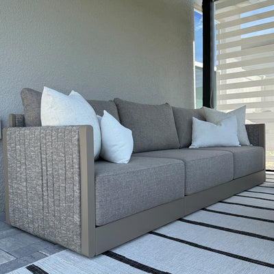 PURPLE LEAF Sanori Classical – Ensemble salon de terrasse beige sans table avec coussins pour terrasse