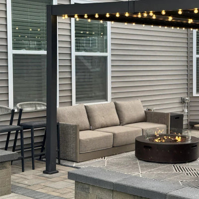 PURPLE LEAF Sanori Classical – Ensemble salon de terrasse beige sans table avec coussins pour terrasse
