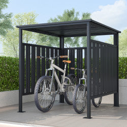 Abri multi-fonctions BBQ ou vélos en acier galvanisé Kosto monopente gris foncé - X-Métal - mon-abri-de-jardin.com
