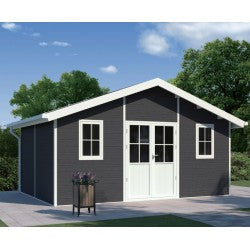 Abri de jardin en bois composite 28mm Gris Anthracite 19,22m² PREMIUM - Woodlife Garden - mon-abri-de-jardin.com