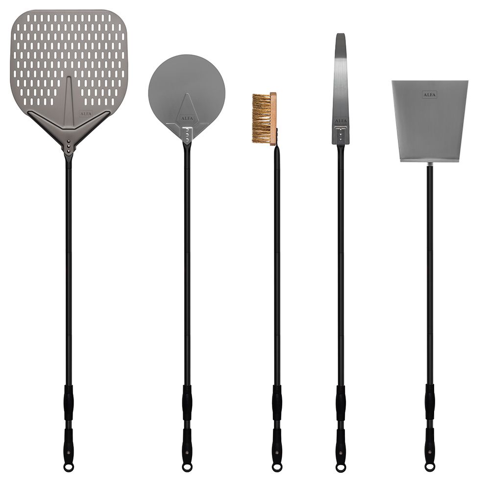 Alfa 48 pouces – Ensemble 5 pièces de grandes pelles à pizza Wood
