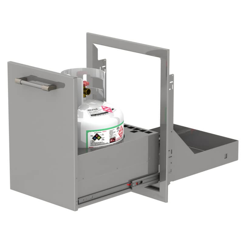 Alfresco 18 pouces – Tiroir pour bouteille de propane en acier inoxydable – AXE-18LPTDR-SC