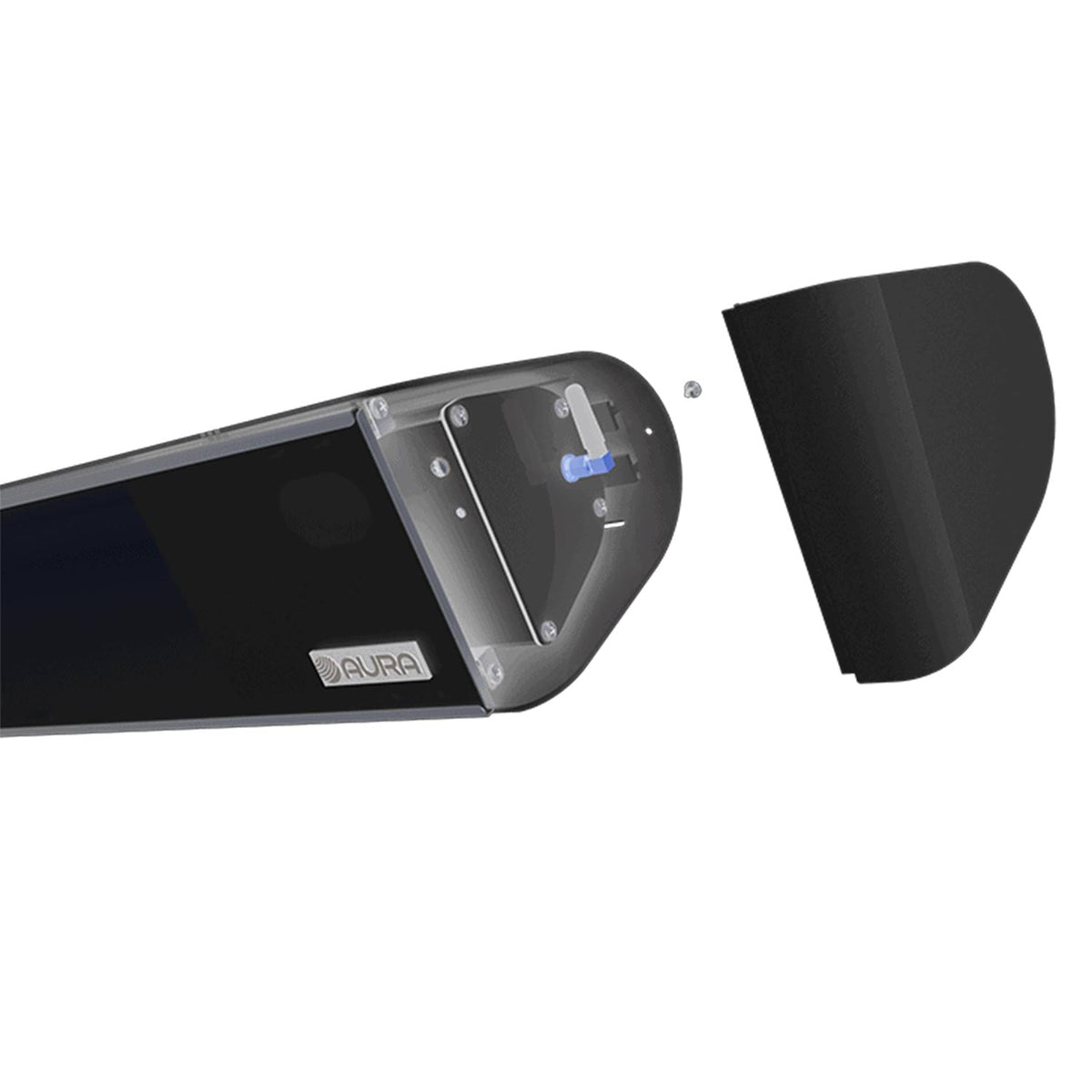 Aura ADGLASS1500 Decor Series – Chauffage infrarouge avec Bluetooth et télécommande, noir