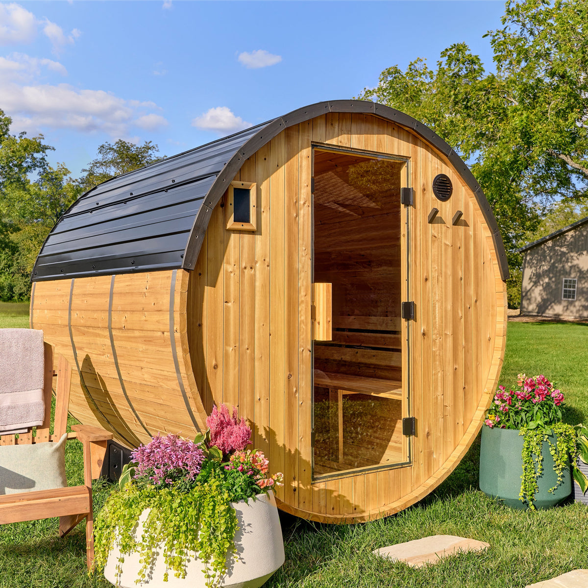 Paxton – Sauna tonneau extérieur, 4-6 personnes