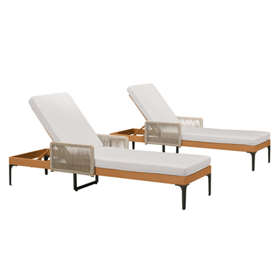 PURPLE LEAF – Chaise longue extérieure Sunbrella inclinable avec coussin pour terrasse, piscine, balcon et jardin