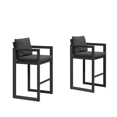 PURPLE LEAF Caesar – Tabourets de bar modernes en aluminium avec coussins amovibles pour cuisine, îlot extérieur et jardin