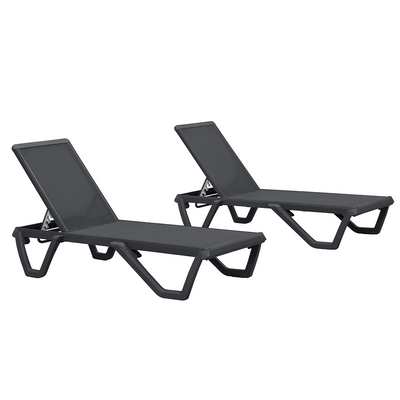PURPLE LEAF – Chaise longue extérieure à 5 positions avec structure en aluminium et assise en Textilene, légère et durable pour terrasse et piscine