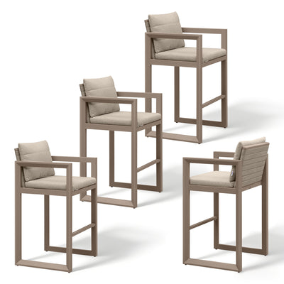 PURPLE LEAF Caesar – Tabourets de bar modernes en aluminium avec coussins amovibles pour cuisine, îlot extérieur et jardin