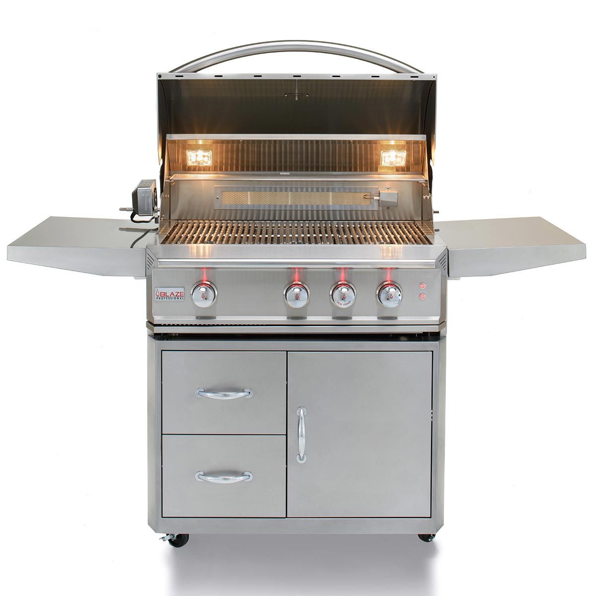 Blaze PRO 34" – Barbecue à gaz encastrable 3 brûleurs avec chariot – BLZ-3PRO + BLZ-3PRO-CART