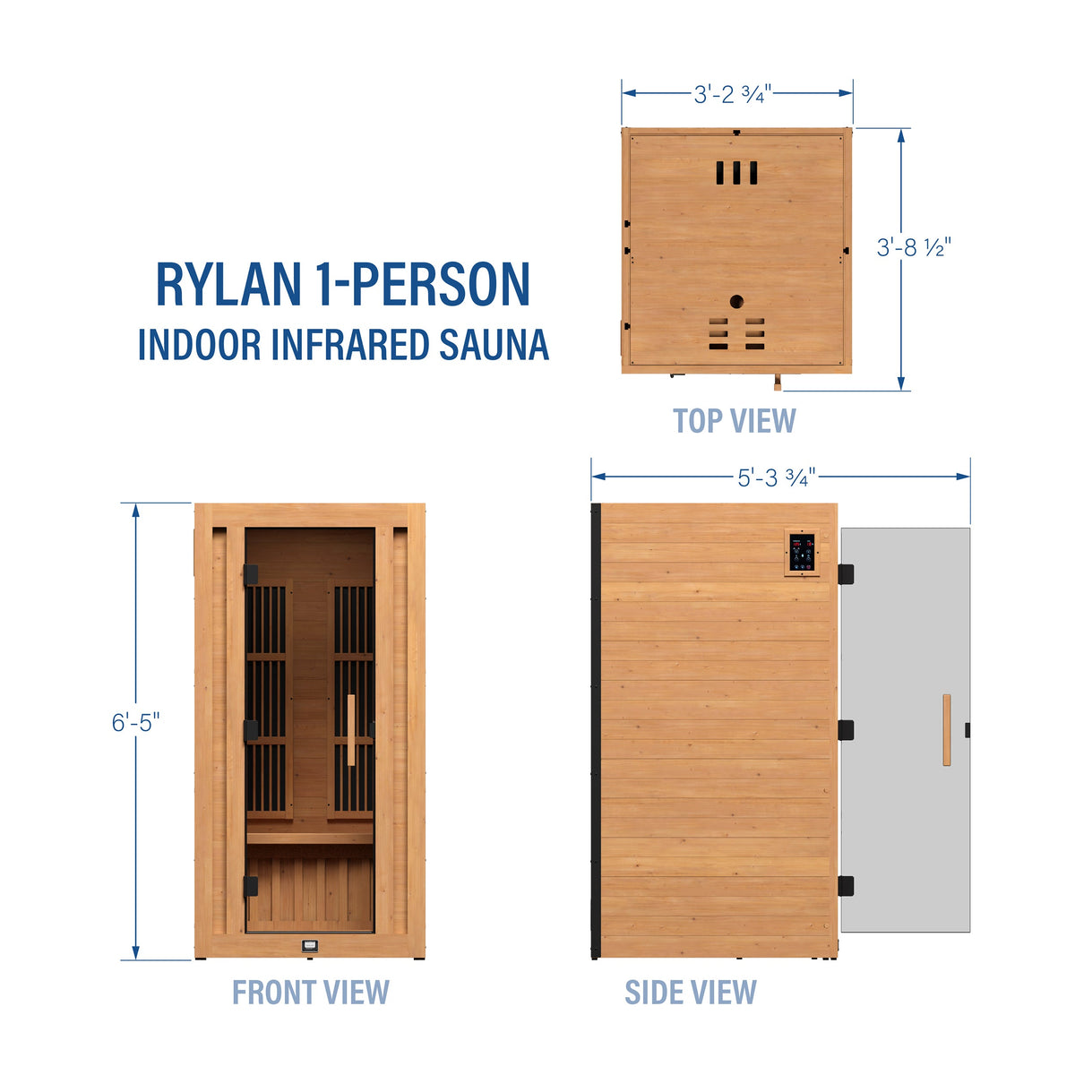 Rylan – Sauna infrarouge intérieur, 1 personne