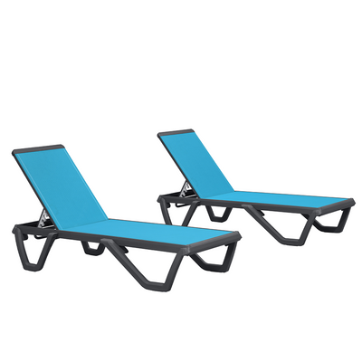 PURPLE LEAF – Chaise longue extérieure à 5 positions avec structure en aluminium et assise en Textilene, légère et durable pour terrasse et piscine