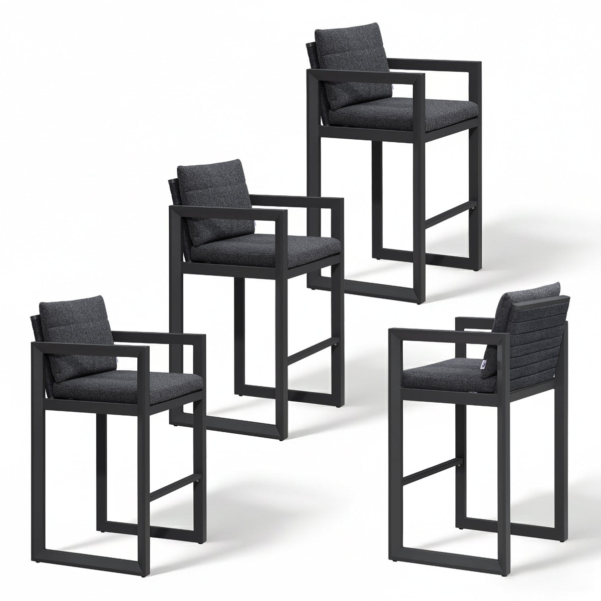 PURPLE LEAF Caesar – Tabourets de bar modernes en aluminium avec coussins amovibles pour cuisine, îlot extérieur et jardin