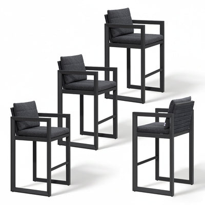 PURPLE LEAF Caesar – Tabourets de bar modernes en aluminium avec coussins amovibles pour cuisine, îlot extérieur et jardin