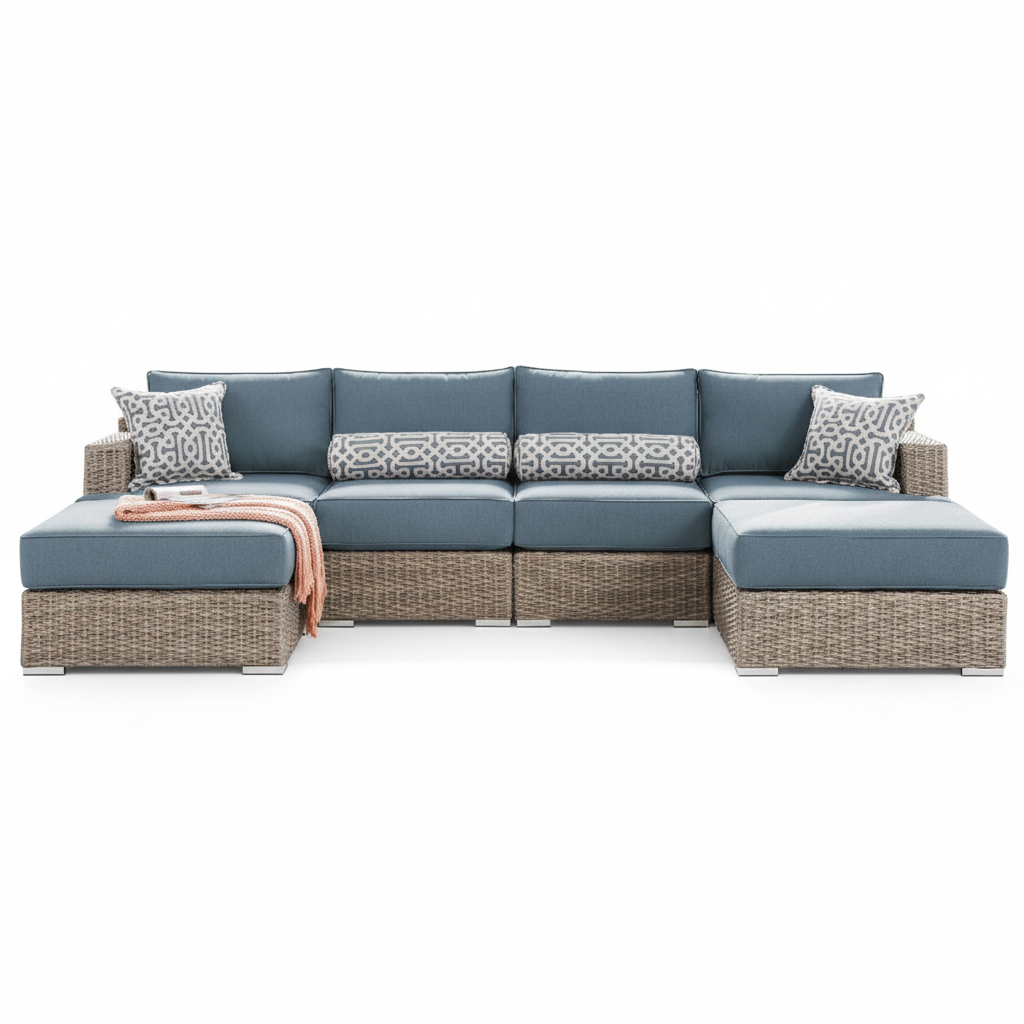 Ensemble salon de terrasse extérieur modulaire 6 pièces