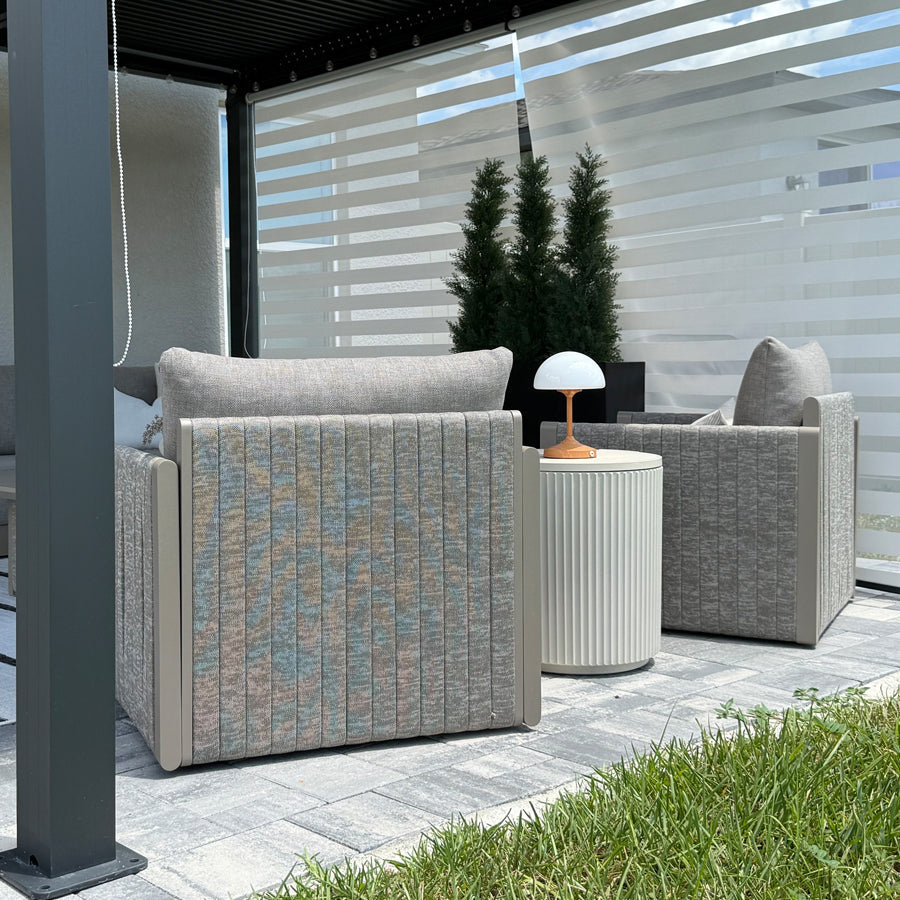 PURPLE LEAF Sanori Classical – Ensemble salon de terrasse beige sans table avec coussins pour terrasse