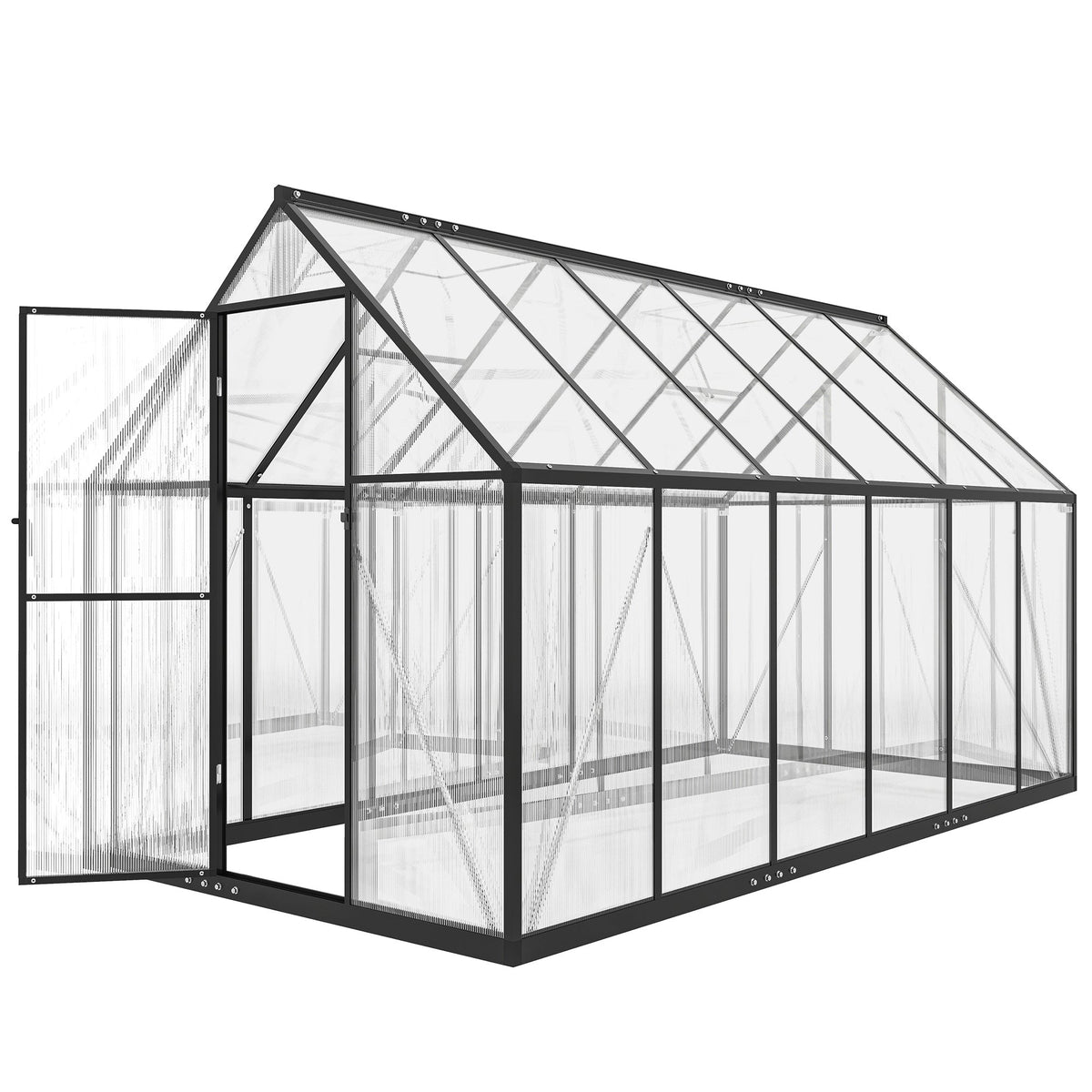 Serre en polycarbonate accessible 11' x 6', noire