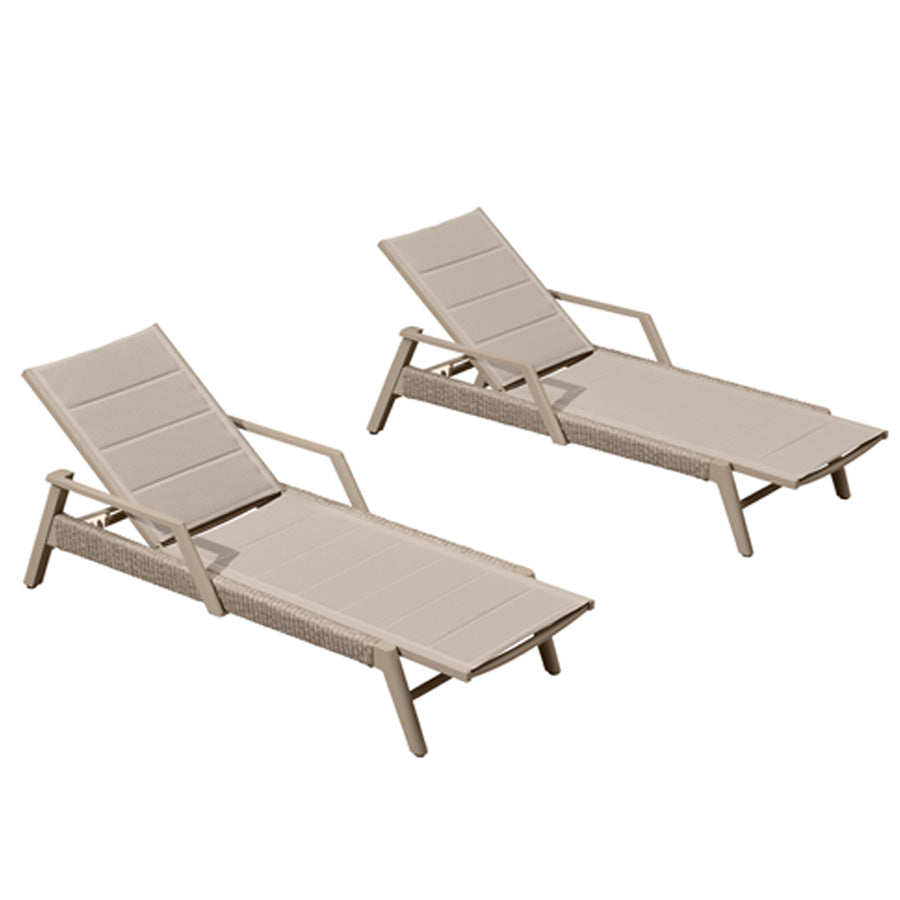 PURPLE LEAF Sanori – Lot de 2 chaises longues extérieures en aluminium, réglables et inclinables pour terrasse et bord de piscine