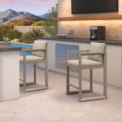 PURPLE LEAF Caesar – Tabourets de bar modernes en aluminium avec coussins amovibles pour cuisine, îlot extérieur et jardin