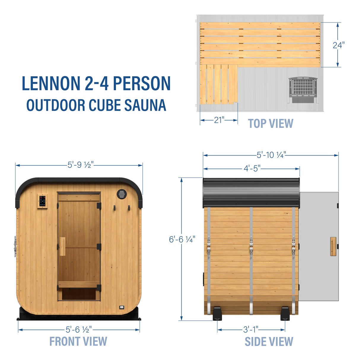 Lennon – Sauna cube extérieur, 2-4 personnes