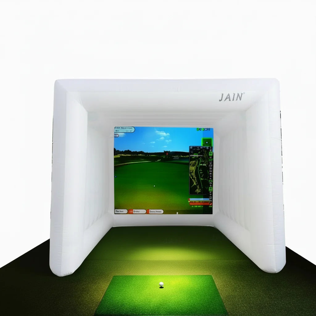 Enceinte gonflable pour simulateur de golf avec cage d’entraînement au swing, ventilateur intégré et toile Oxford