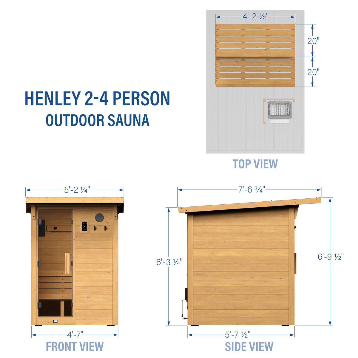 Henley – Sauna cabine extérieur, 2-4 personnes