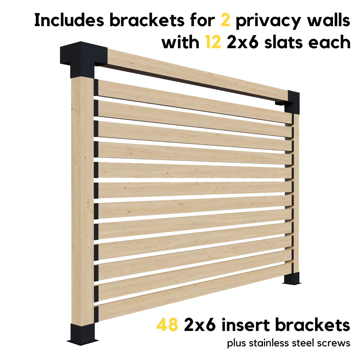 Kit pour pergola adossée à l’avant ou à l’arrière de la maison