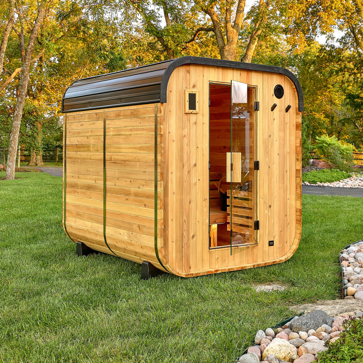 Lennon – Sauna cube extérieur, 4-6 personnes