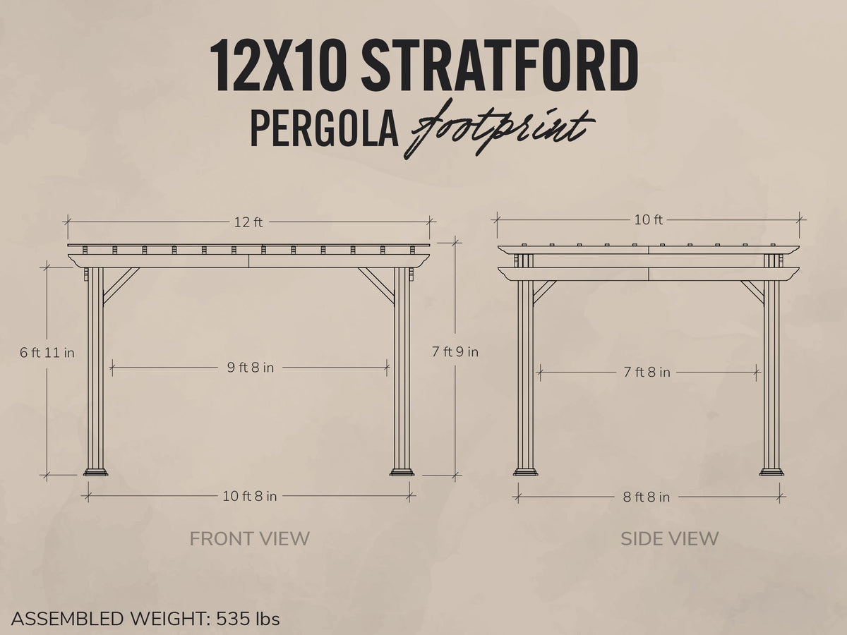 Stratford | Pergola en acier 12x10 – noire