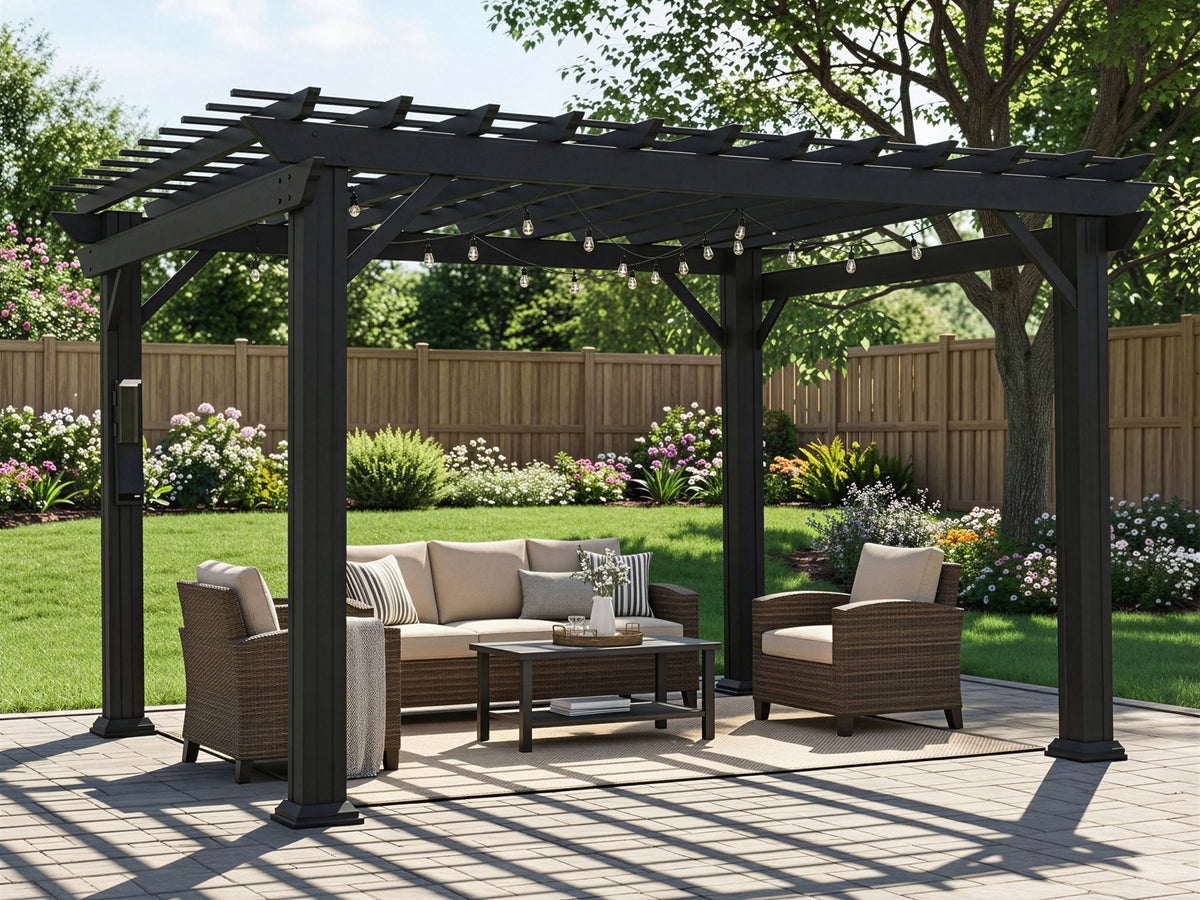 Stratford | Pergola en acier 12x10 – noire