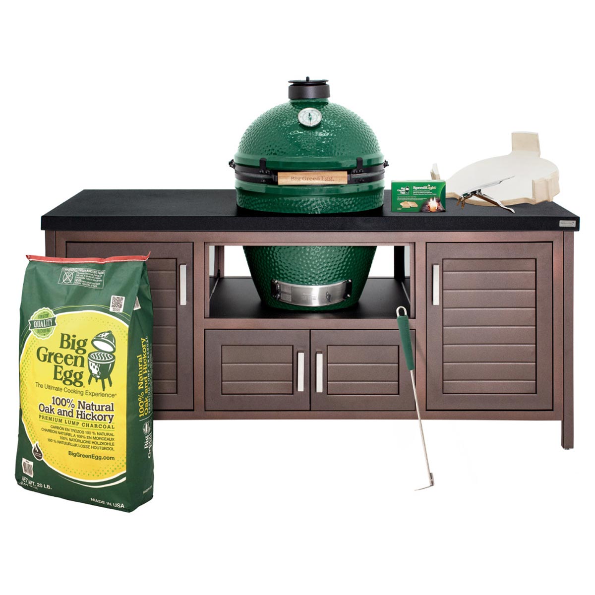Large Big Green Egg + ensemble table Modern Farmhouse 72in