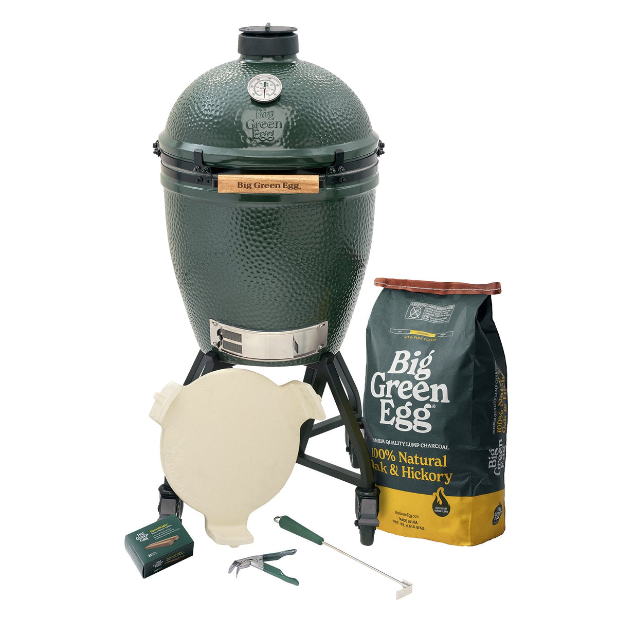 Large Big Green Egg + ensemble intEGGrated Nest
