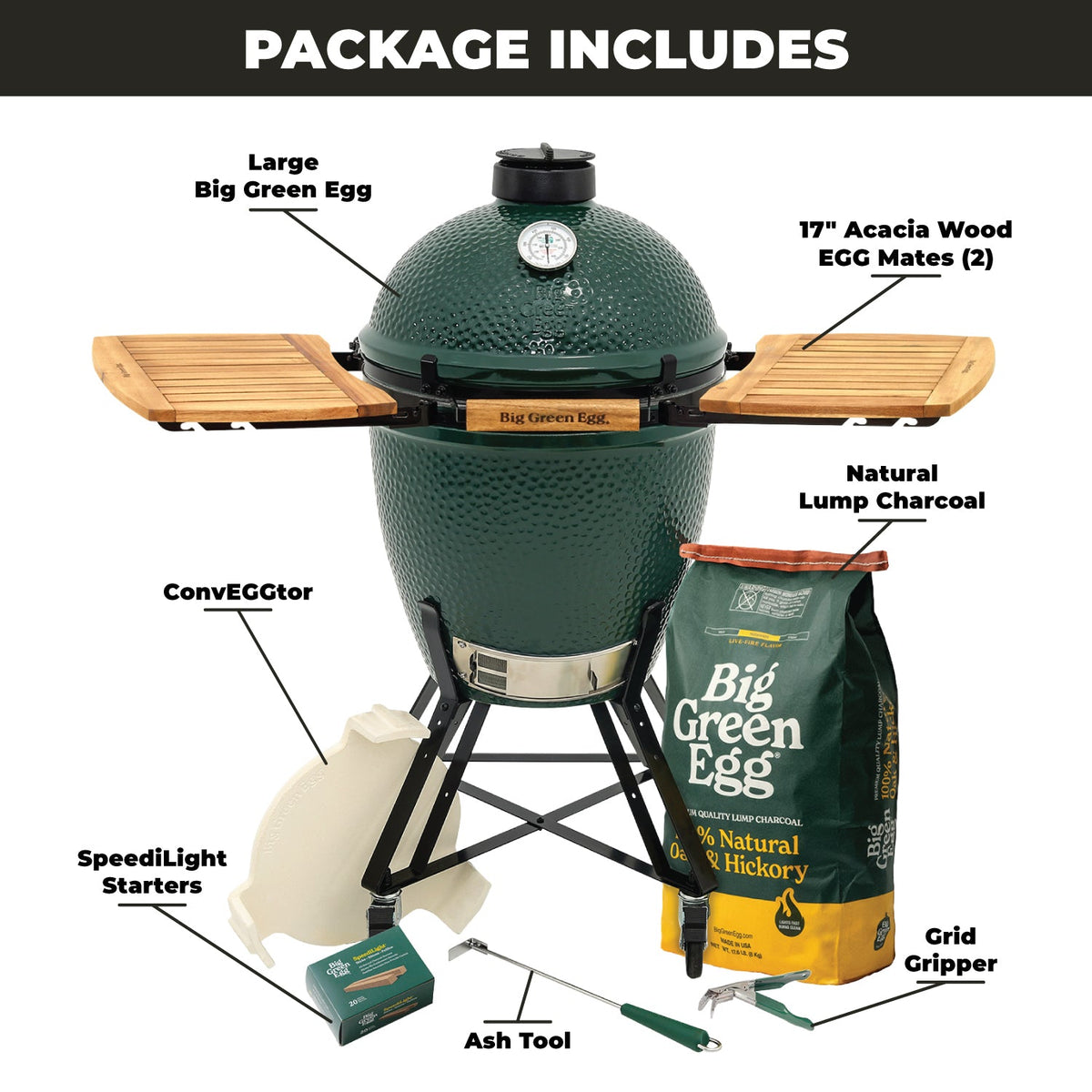 Large Big Green Egg + ensemble Standard Nest + EGG Mates
