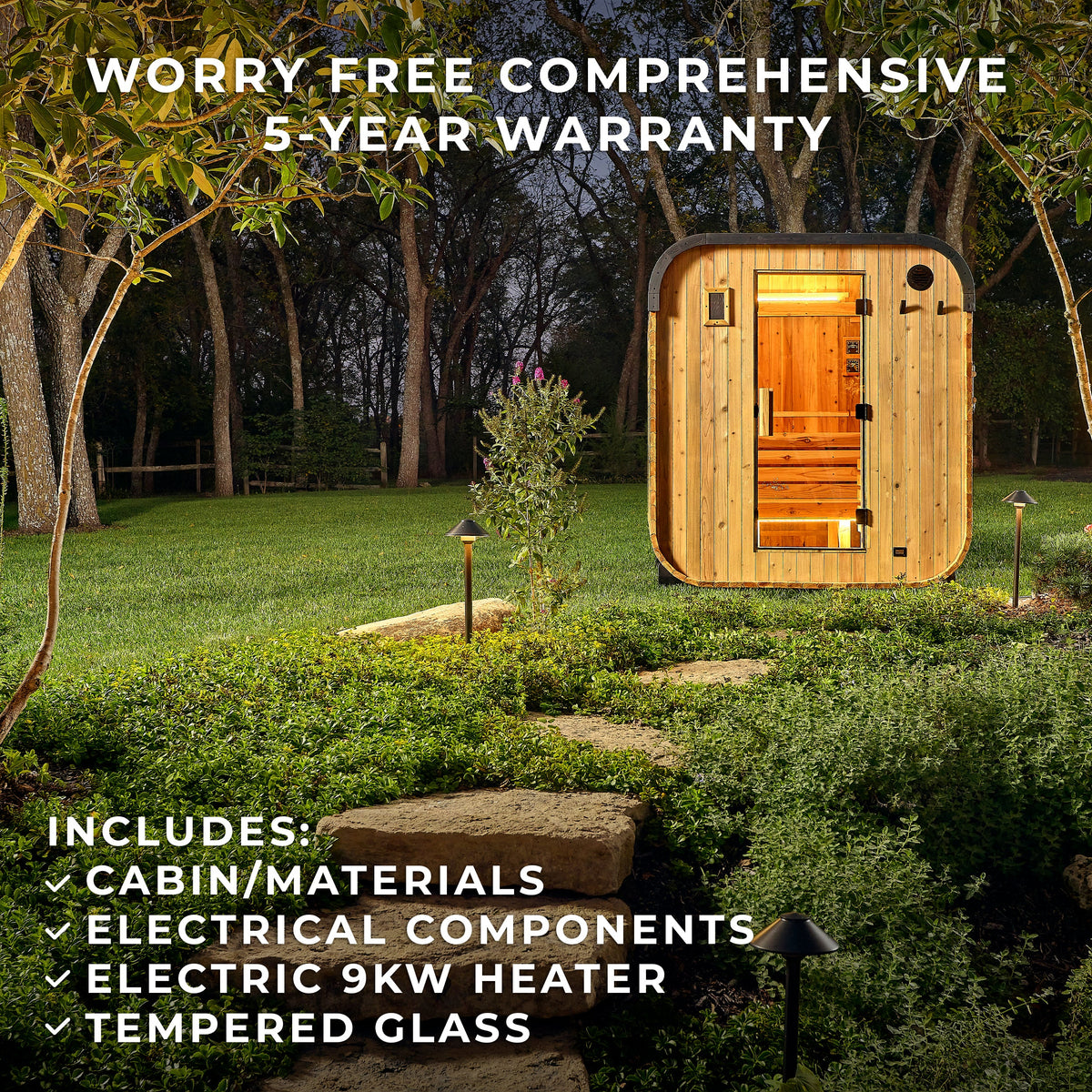 Lennon – Sauna cube extérieur, 4-6 personnes